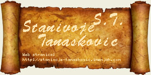Stanivoje Tanasković vizit kartica